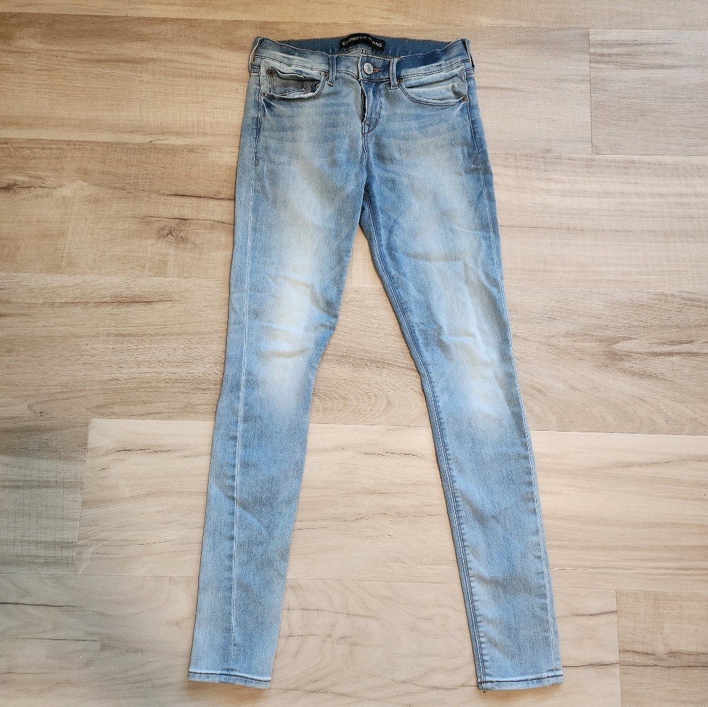 Women's Express Light Blue Jean Leggings